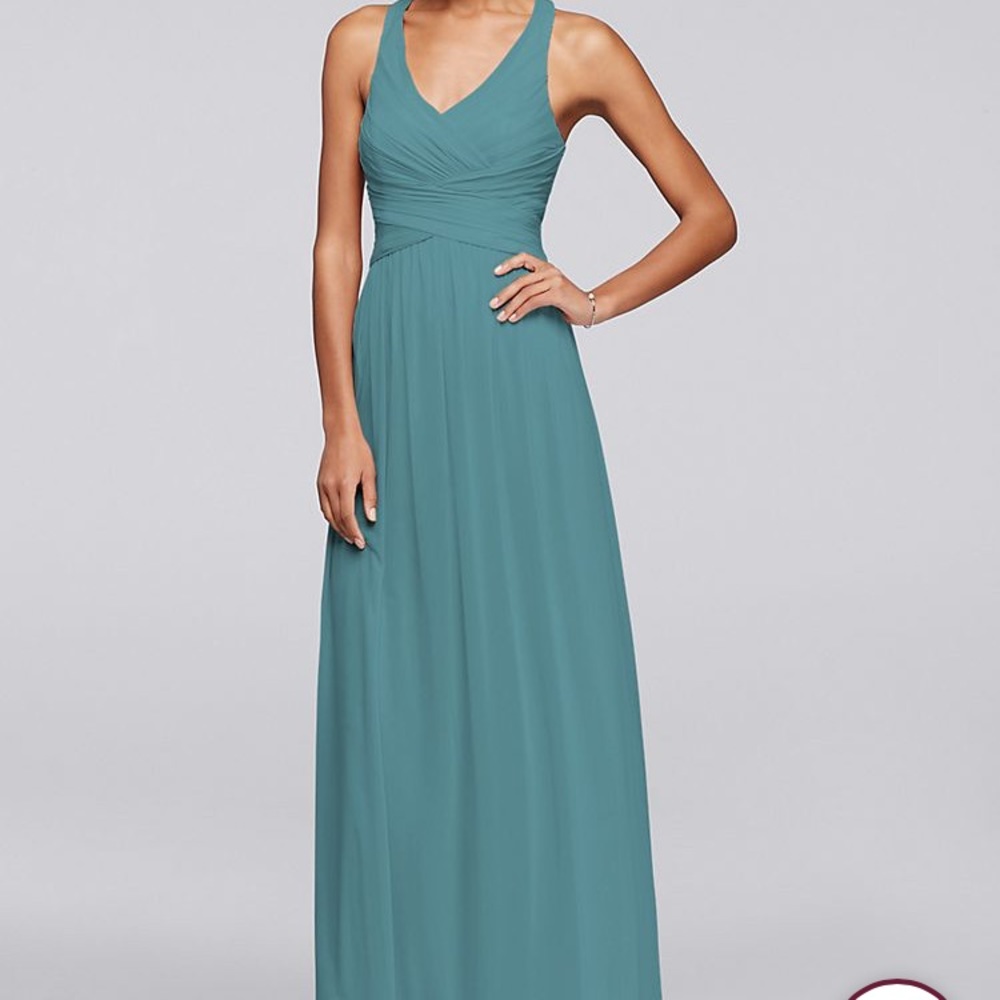 David’s Bridal Teal Blue Bridesmaid/Formal Dress
